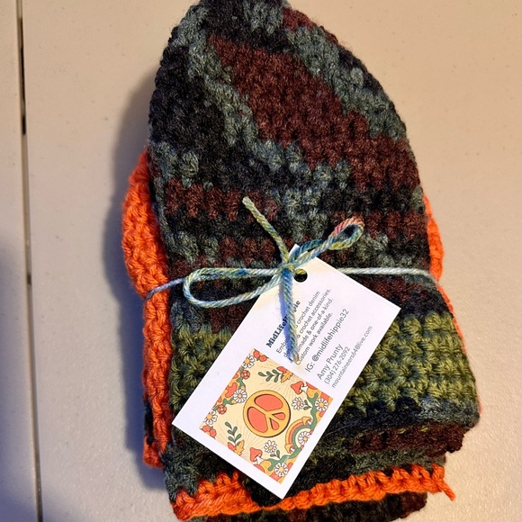 NWT Hand Crocheted Scarf & Matching Beanies (set of 3) - Picture 6 of 6